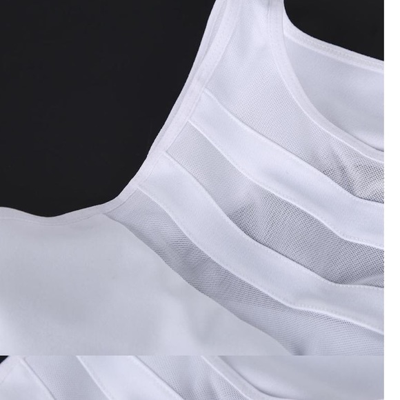 White Mesh Sports Bra - Picture 7 of 8